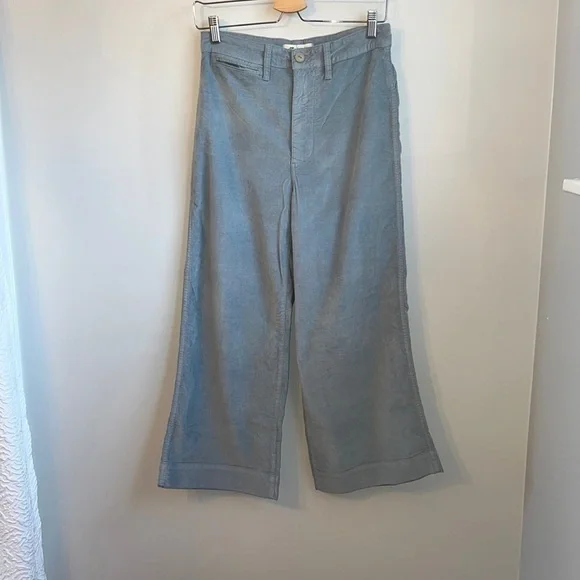 NWT Madewell Emmett Wide-Leg Crop Pants in Velveteen SZ 27 - Picture 4 of 7